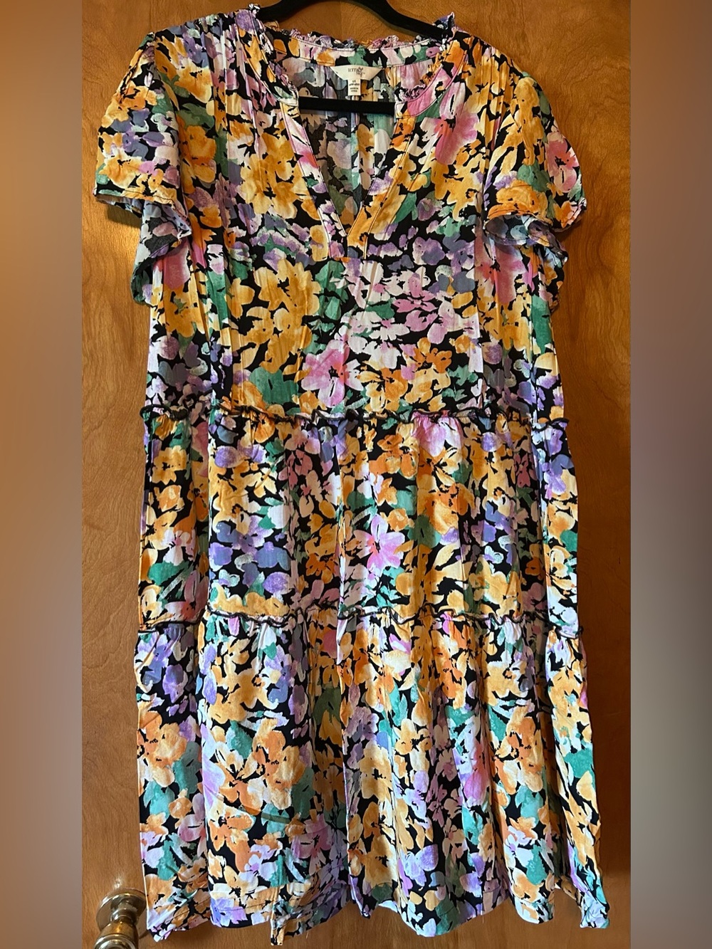 Floral Tiered terra & Sky Dress - Multicolor 1X